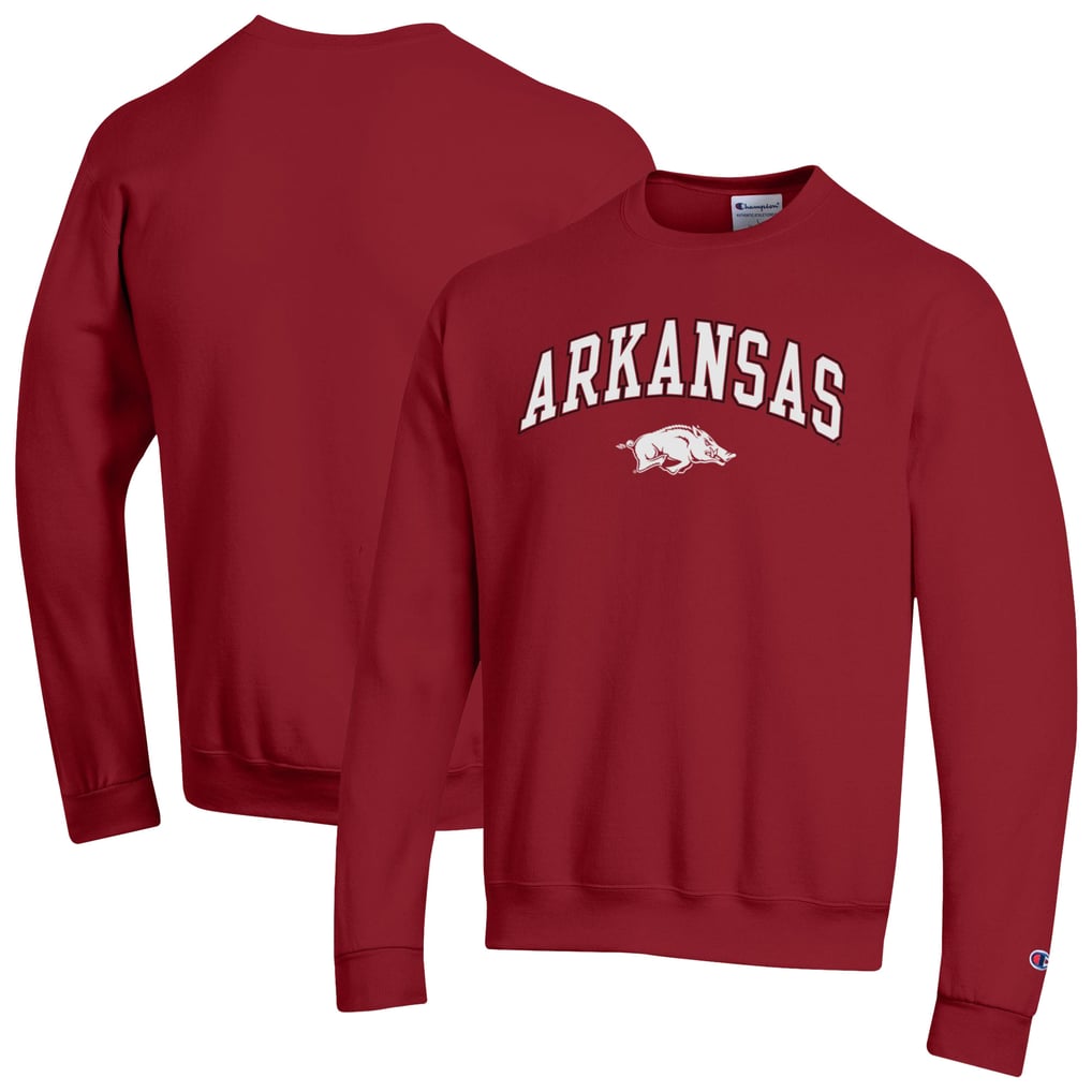  Arkansas Razorbacks Champion Arch Over Logo Pullover Sweatshirt - Cardinal
